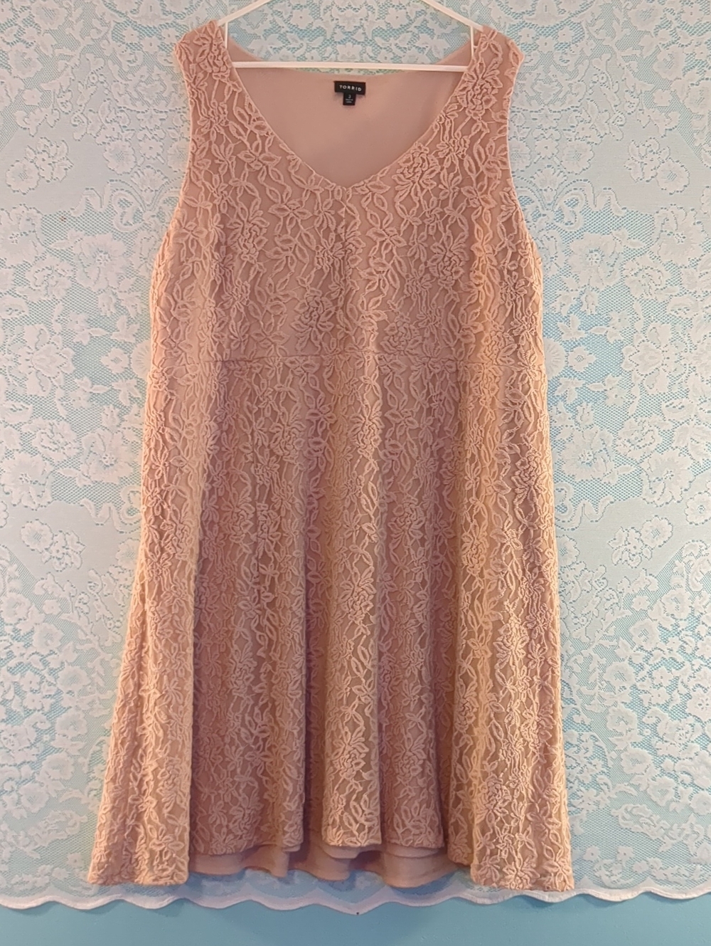 Beautiful Pale Pink Lace Dress Size 3